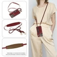 thumbnail image 3 of Compatible with iPhone 12 Pro/12 Case Wallet Card Holder Leather PU Cover Folio Lanyard Crossbody Strap Women Girl Magnetic Clasp Kickstand Ring Holder Shockproof Protective Case,Red, 3 of 21