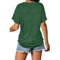 thumbnail image 4 of Camiseta de mujer WIHOLL de verano, cuello en V, manga corta, verde, talla XL, 4 of 5