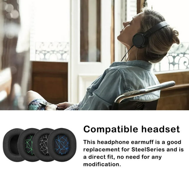 Maoww Réduction du Bruit Écouteurs en Cuir Oreillette Coussin Casque Casque Casque Muff Earmuff Réparation Mise à Niveau Accessoires Modifiés Noir Bleu
