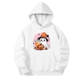 thumbnail image 2 of CBASIHI Girls Halloween Sweatshirts with Pockets Long Sleeve Fleece Warm Casual Cute Ghost Pumpkin Print Pullover Hoodies White 5 T, 2 of 7