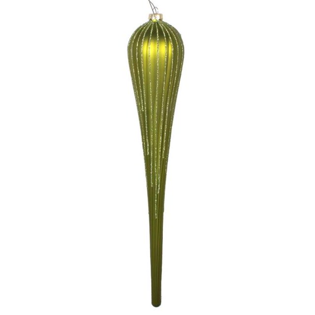 Vickerman MT195173D 15,75 Po. Ornement Glitter Drop Lime - 2 par Sac