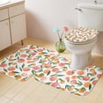thumbnail image 4 of Peaches Watercolor Bathroom Rugs Set Pink Fruit Green Leaf Gradient Abstract Non Slip Absorbent Soft Bath Mats 3 Piece Set with Bathroom Rug, U-Shaped Floor Mat, Toilet Seat Cover Small Size, 4 of 9