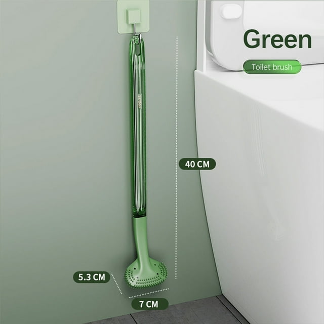 Wall-Mounted Soft Glue No Dead Corner Toilet Brush Handle Cleaning Brush