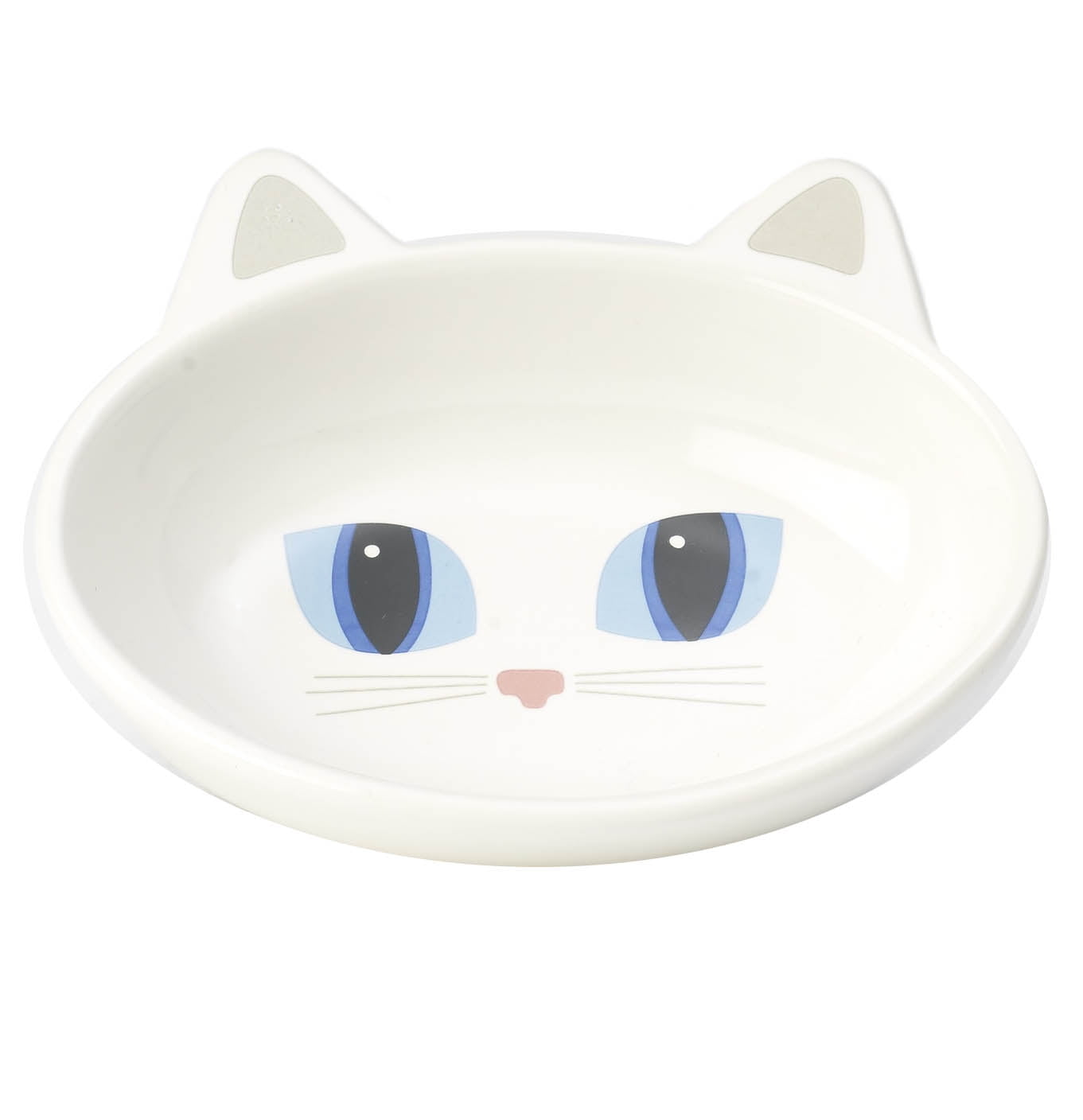 Oval Stoneware Cat Bowl 5.5-Inch Wide and 1.5-Inch Tall Saucer with 5.3-Ounce Capacity Black