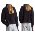 thumbnail image 3 of Womens Fall Long Sleeve Zip Up Cardigan Sweaters Casual Loose Collared Ribbed Knit Tops Jackets Black One size, 3 of 6