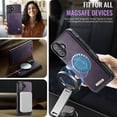 thumbnail image 4 of ShieldFlex for iPhone 16 Case Detachable Wallet Case with Card Holder, 2 in 1 PU Leather Flip Folio with RFID Blocking Stand Shockproof Phone Cover,Purple, 4 of 7