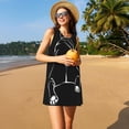 thumbnail image 3 of Picia Animal Bulldog Print Women’s Sleeveless Midi Swing Dress – A-Line Pleated Tank Sundress, Comfortable and Flowy T-Shirt Dress, 3 of 7