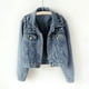 thumbnail image 1 of Chaqueta de Mezclilla de Un Solo Pecho Con Perla Delgada Informal de Moda Para Mujer, Abrigo Corto Odeerbi ODB-6, 1 of 9