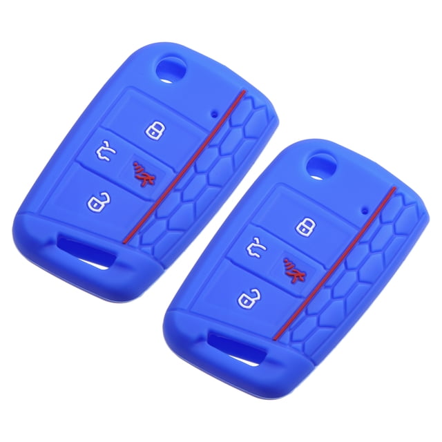 Unique Bargains 2 Pcs Étui de Protection en Silicone Bleu Mer 4 Boutons pour Télécommande VW Tiguan