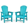 thumbnail image 1 of Gymax Ensemble de 2 Chaises Adirondack de Patio pour Enfants Fauteuil Chaise d'Extérieur Résistante aux Intempéries Turquoise, 1 of 5