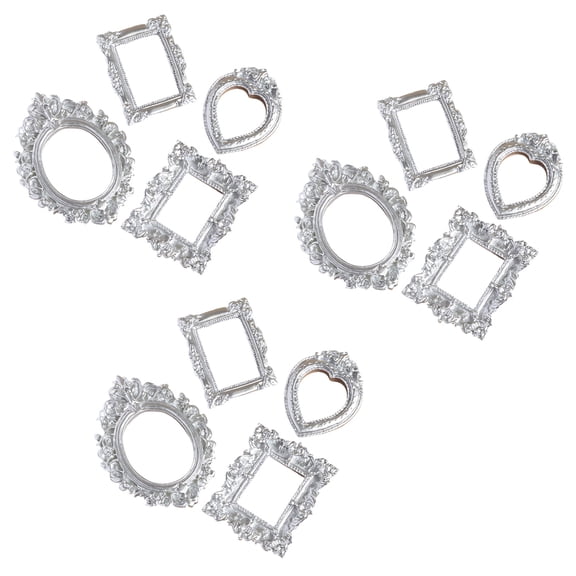 12 Piece Resin Picture Frame Miniature Antique Photo Frame for Jewelry Display Photography Wall Table Decoration
