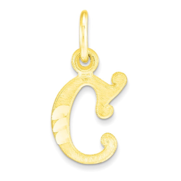 10k Yellow Gold Initial C CHARM