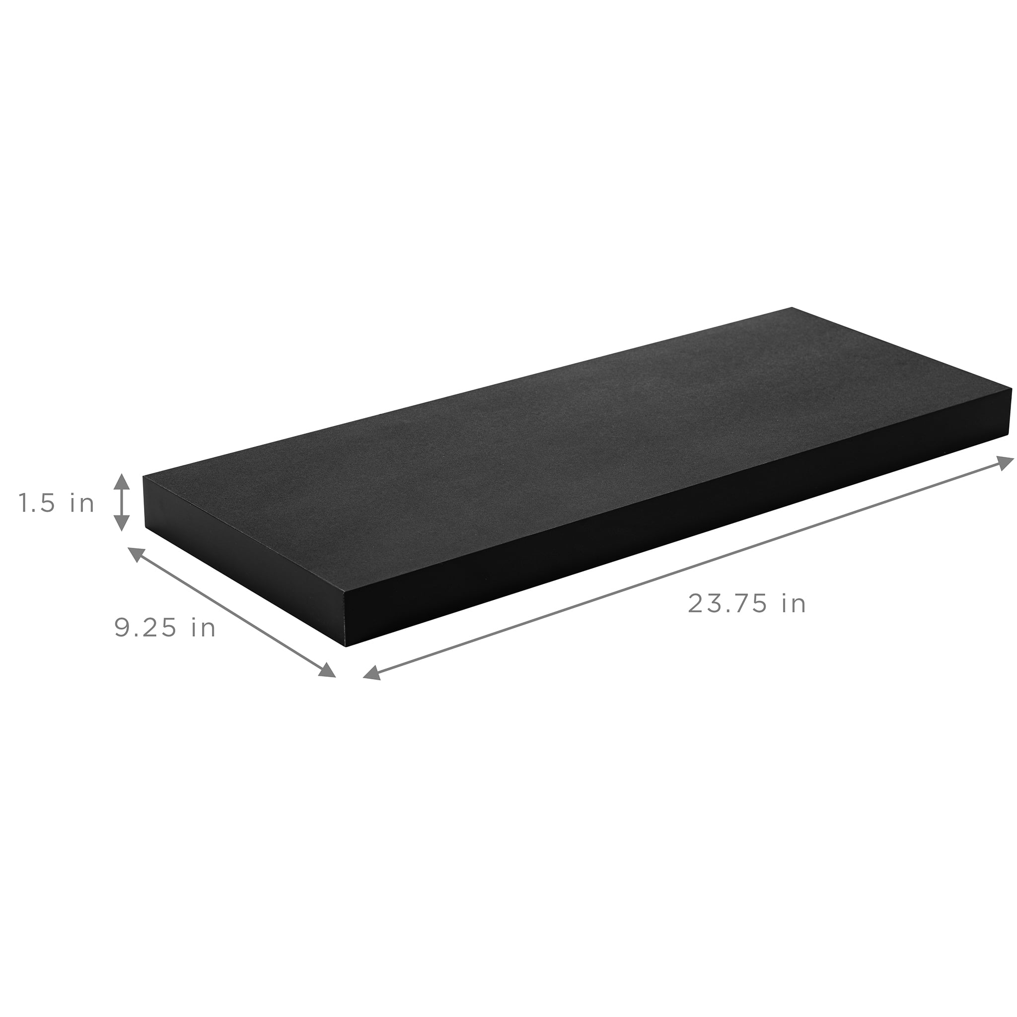 Sorbus 2 Pack Wood Floating Shelves Wall Hanging Length 24-inch, Black