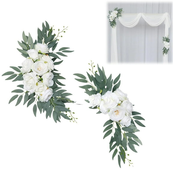 Casaio Door Wreath 2 Pieces Wedding Arch Flowers Floral Arrangement For Wall Wedding Artificial Flower Wreath