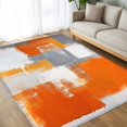 thumbnail image 4 of Burnt Orange Grey Area Rugs 5x8 for Living Room, Oil Painting Smear Modern Abstract Art Non Slip Washable Rug Runner, Low Pile Indoor Floor Carpet Mat Bathroom Rugs for Bedroom, Kids Room, 4 of 9