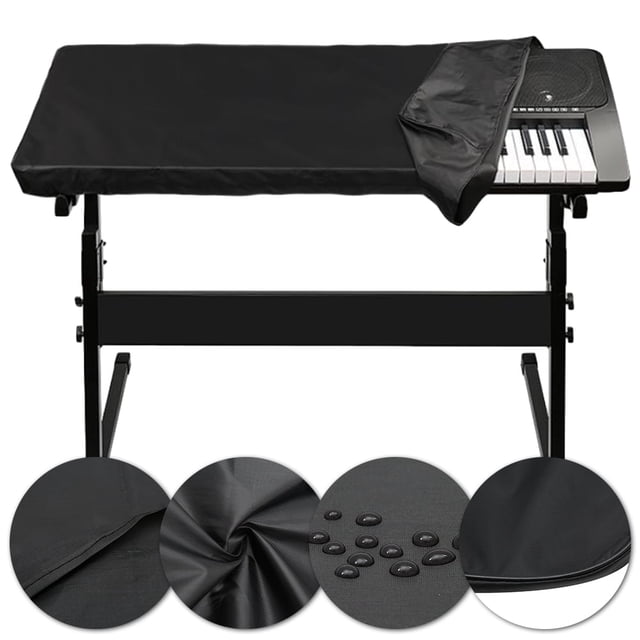 Vensio 61-Key Black Stretchable Piano Keyboard Dust Cover Dirt Proof Washable Electronic Keyboard Protector