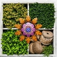 thumbnail image 5 of AUDeals Metal Flower Wall Decor Outdoor Garden Hanging Home Craft Gifts Flower Wall Decorations Flower Wall Hanging Decorations for Patio Garden Fence Yard Patio Balcony Living Room, 5 of 7