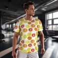 thumbnail image 3 of Wukai Lemon Orange Print Men's Short-Sleeved Mesh T-Shirt,Quick-Dry Short Sleeve Workout T-Shirt-4X-Large, 3 of 8