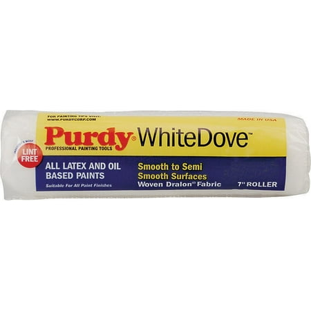 Purdy White Dove 670073 Paint Roller Cover, Latex, Oil-Based Paint, 1/2 in Thick Nap, 1-1/2 in Core, Dralon Fabric