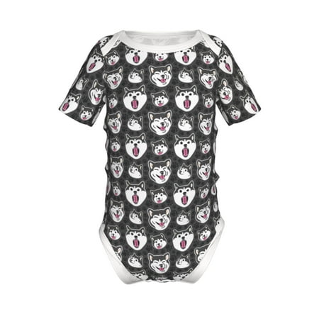 

Yiaed Husky Print Infant Climbing Short Sleeve Onesie One-Piece Baby Bodysuit Clothes 0-12 Months -2 Years