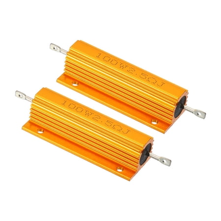 2PCS 2.5 ohm 2R5 100W Watt Aluminum Housed Metal Case Wirewound Resistors US Stock