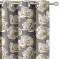 thumbnail image 2 of Vargottam Bloom Design Blackout Curtains - Set of 2 Panels, 52 x 96 Inches Each - Light Blocking & Thermal Insulated Drapes with Grommet Top for Bedroom & Living Room - Gray, 2 of 9