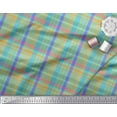 thumbnail image 2 of Soimoi Crepe Silk Fabric Gingham Check Print Fabric by The Yard 42 Inch Wide, 2 of 3