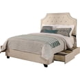 thumbnail image 1 of Audrey "Steel-Core" Platform Queen Bed/4-Drawers in Ivory Polyester blend, 1 of 7