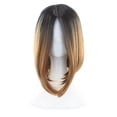 thumbnail image 1 of WIFKLSIIPG Party Wig Gradient Short Straight Hair Highlight Female Wig Wig Realistic Straight with Flat Bangs Synthetic Colorful Daily Party Wig Natural as Real Hair, 1 of 8