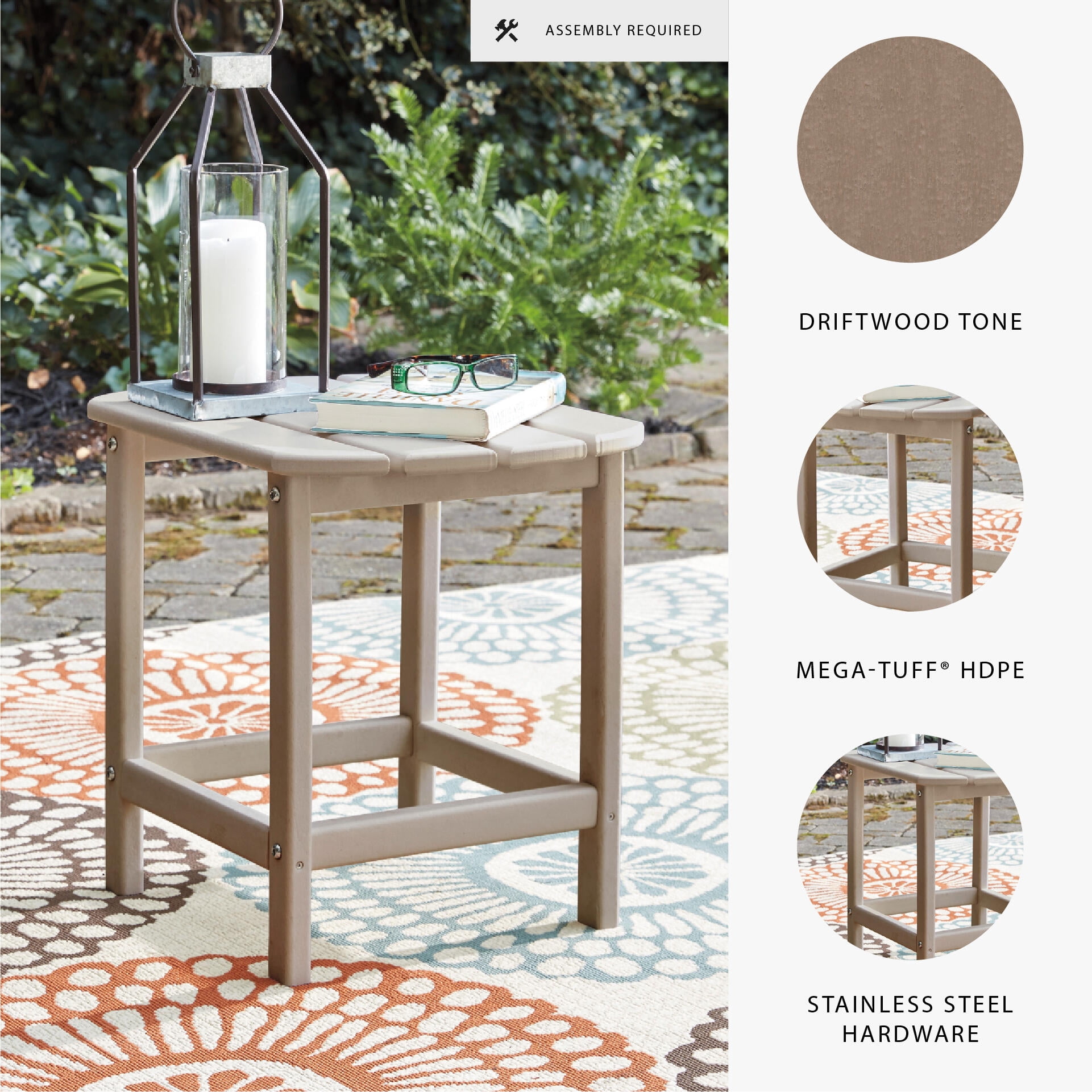 Signature Design by Ashley Contemporary Sundown Treasure End Table  Driftwood