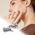 thumbnail image 2 of Anillos para Niñas Ángel y Diablo Anillo Vintage Anillo Abierto Femenino Masculino Pareja Dedo Anillo Tamaño Se Puede Ajustar Plata Blanco Variedad de Estilos, 2 of 2