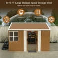 thumbnail image 3 of 8X10 FT Outdoor Storage Shed, Metal Garden Tool Shed with Windows, Lockable Door & Ventilation, Weatherproof Bike Shed Pet Shelter for Backyard, Brown, 3 of 8