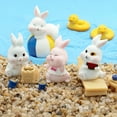 thumbnail image 6 of KALLORY Miniature Landscape Design Resin Rabbit Assorted Color 8Pcs 2.4x1.6x1.0in, 6 of 8
