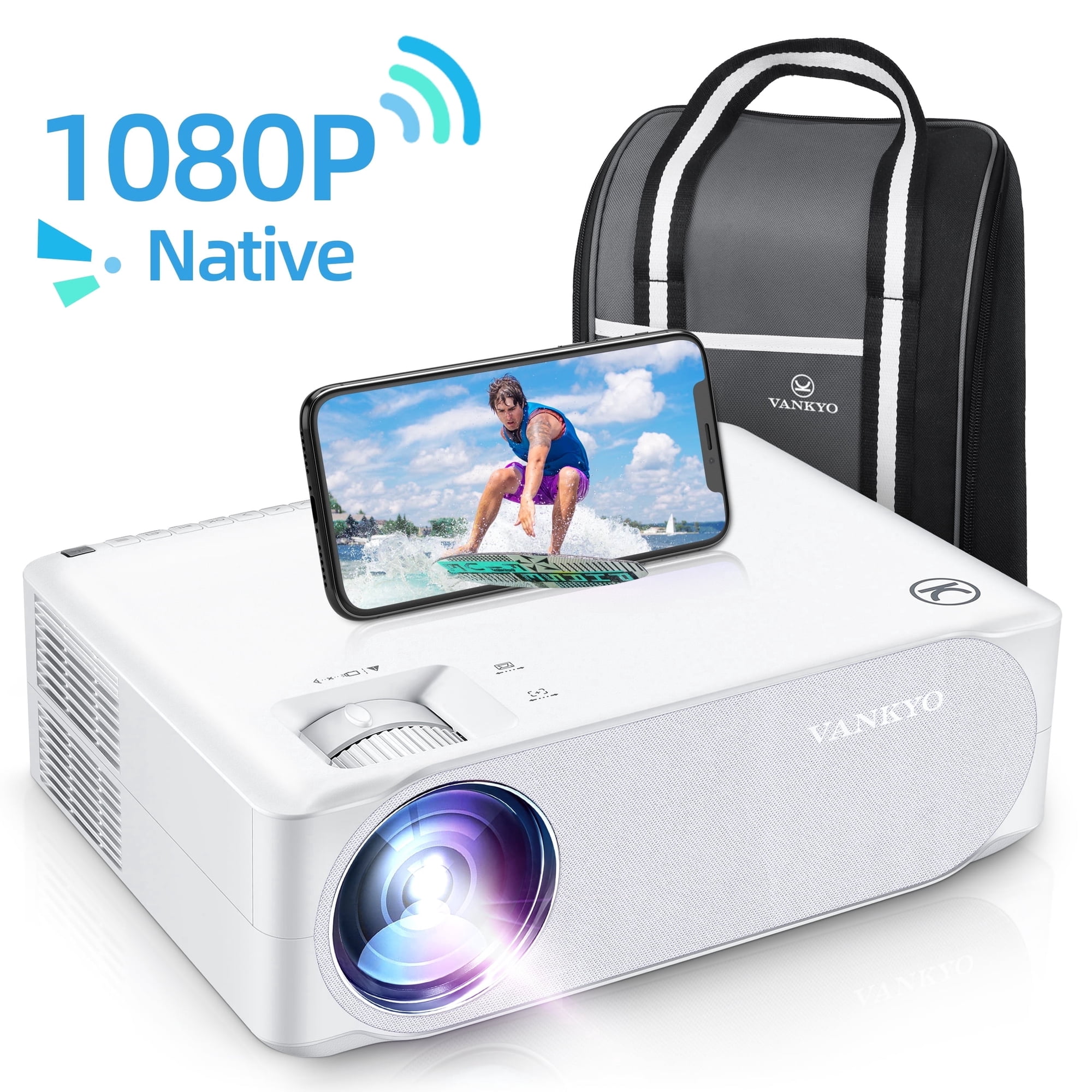 VANKYO Performance V630W Native 1080P Projector, Full HD 5G Wifi Projector with LCD Display, 120'' Screen included