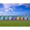 thumbnail image 2 of Frank, Assaf 32x26 Black Ornate Wood Framed with Double Matting Museum Art Print Titled - Colorful beach huts in a row, 2 of 4