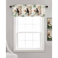 thumbnail image 3 of Boho Art Linen Curtain Valance for Bedroom/Bathroom/Kitchen/Office/Living/Dining Room Window,Modern Abstract Tropical Leaves Green Brown Rod Pocket Topper Decorative Cafe Drapes Panel 42"x18", 3 of 6