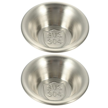 Tinksky 2pcs Household Sauce Cups Stainless Steel Sauce Containers Steak Sauce Cups