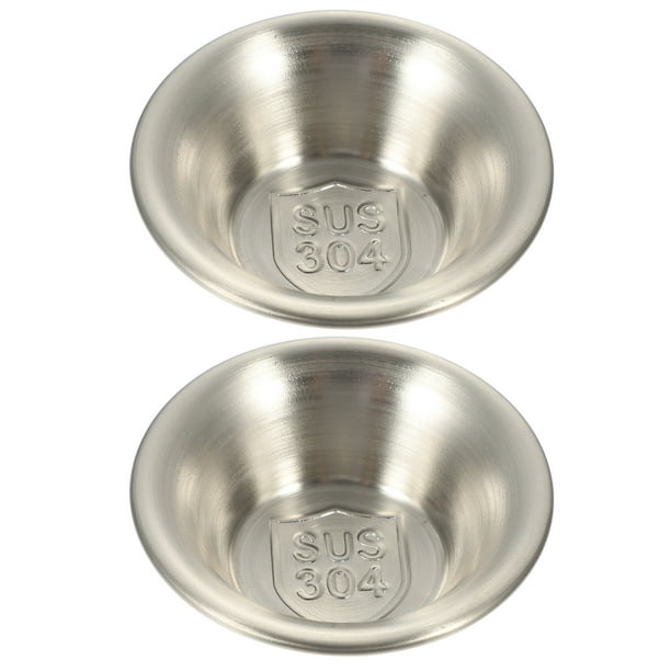 2 tazas de salsa para el hogar, recipientes de acero inoxidable para salsa, tazas para salsa de carne