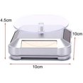 thumbnail image 2 of HUGFEGWE 360° Rotating Turntable Display Stand Double Used Solar or AAA Battery Powered for Jewelry Spinner Watch Collection Shelf Round (White) CJB91-100712, 2 of 6