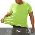 thumbnail image 2 of Men's Stretch T Shirt Short Sleeve Breathable Crew Neck Solid Tops for Gym Running and Athletic Training (4XL, Green), 2 of 6