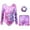 j-1656Light Purple423, variant on Outfit Sets Kids Girls Long Sleeve Performance Leotard With Glitter Print And Matching Shorts Hair Scrunchie For Dance Gymnastics Stage Fashionable Children Clothes Sets