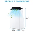 thumbnail image 6 of 14000 BTU Portable Air Conditioner for Rooms up to 750 Sq. Ft, 3-in-1 Portable AC with Cooling, Dehumidifier & Fan, 24H Timer, Remote & Window Kit for Bedroom, Office, Apartment, Black Top, 6 of 6