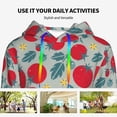 thumbnail image 4 of Uemuo Tomato Pattern Women's Hoodie with Eye-catching Drawstrings- Casual Pullover Hoodie with Kangaroo Pocket, Stylish Hooded Sweatshirt-X-Large, 4 of 7