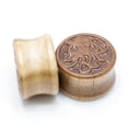 thumbnail image 2 of Pair of Organic Cherry Wood Octopus Saddle-Fit Ear Plugs - 00 Gauge to 3/4" Inch, 2 of 4