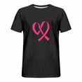 thumbnail image 3 of T-shirts for Men Breast Cancer Awareness Short Sleeve Blouses Print Round Neck Casual Shirts Black L Mens Tops, 3 of 4