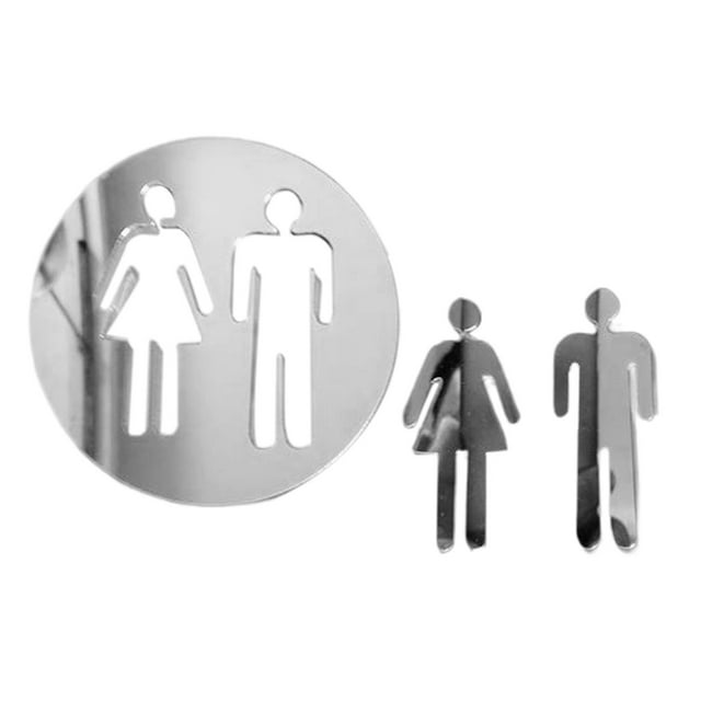 Letreros para baños de hombres y mujeres, símbolos gráficos, decoración de señalización para puertas de baños. Blanco