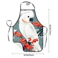 thumbnail image 2 of Yiaed Cockatoo Red Berries Print Kitchen Apron with Hand Wipe Pockets,Big Pocket,Aprons for Women with Pockets, Waterproof for Cooking Baking, 2 of 7
