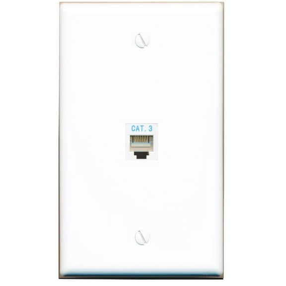 Ultra Spec Cables RJ11-RJ12 Phone Wall Plate 1 Port 2 Pack