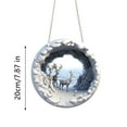 thumbnail image 3 of Luoshdecor Christmas Reindeer Ornament, 7.91"White Winter Wonderland Reindeer Ornament,Acrylic Hanging Pandent for Holiday Home Fireplace Xmas Tree Decoration, 3 of 6