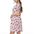 thumbnail image 2 of Saiise Robes d'Été Motif Chat Mignon pour Femmes T-Shirt Décontracté Manches Courtes Robe de Plage Florale avec Poches, 2 of 6